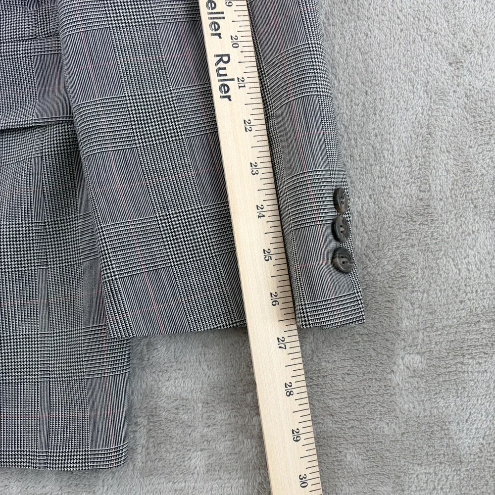 Vintage Brooks Brothers Blazer Sport Coat Grey Glen Check Wool Men 42L USA Made